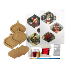 Творческий набор для создания 3-х елочных украшений Творческий набор для создания 3-х елочных украшений