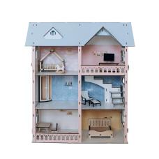 Детский деревянный домик для кукол Долли лофт TG300735729, 73х57х29 см