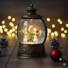 Рождественский Светильник-Фонарь с Эффектом Снегопада и Музыкой (Питание USB/Батарейки) Рождественский Светильник-Фонарь с Эффектом Снегопада и Музыкой (Питание USB/Батарейки)