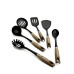 Набор кухонных принадлежностей Haus Roland HR926-1, 7 предметов с ручками под дерево. Черный (HR926-1)