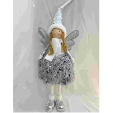 Новорічна декоративна іграшка "Новорічний Янгол", срібна, DY759
