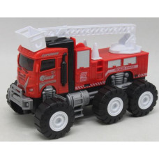 Пластиковая машинка "Пожарная", крупные колеса, с лестницей Пластиковая машинка "Пожарная", крупные колеса, с лестницей