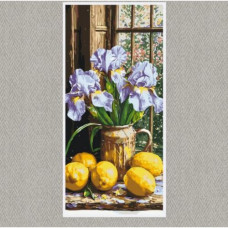 Картина за номерами "Букет ірисів з лимонами" 40*80 см