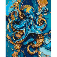 Картина по номерам с красками металлик "Осьминог" 40х50 см