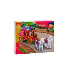 Конструктор SLUBAN карета с лошадьми, M38-B0872