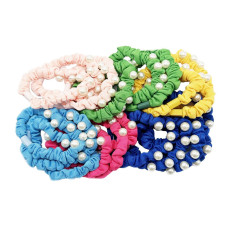 Набор резинок для волос 0303-1078 разноцветные, 18 штук, с бусиной