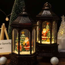 Новогодний снежный светильник-декор LED «Фонарь» HC-D004 с 8 рождественскими мелодиями, USB-кабель, 12.5×11×27.2 см Новогодний снежный светильник-декор LED «Фонарь» HC-D004 с 8 рождественскими мелодиями, USB-кабель, 12.5×11×27.2 см