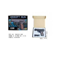 Пістолет металевий на кульках у коробці 25*18*4,5 см, C28 Пістолет металевий на кульках у коробці 25*18*4,5 см, C28