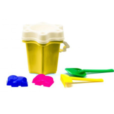 Ведро Цветочек-2 набор (лоп+граб+2 пас) желтый.