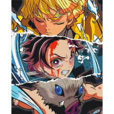 Картина по номерам "Аниме. Клинок, рассекающий демонов" 40х50 см