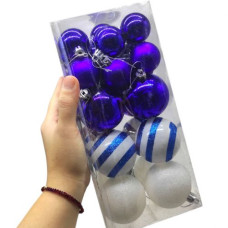 Новорічні прикраси, 30 штук, кульки у слюді