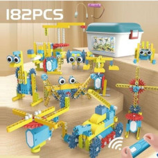 Конструктор на радиоуправлении 182 детали, автоматическое движение, колесо свободного хода, движение вперед-обратно, аккумулятор 3.7 V, пульт Конструктор на радиоуправлении 182 детали, автоматическое движение, колесо свободного хода, движение вперед-обратно, аккумулятор 3.7 V, пульт