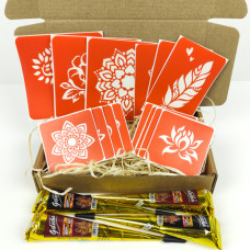 Набор хны с трафаретами для био-тату №4 henna-set-04 Набор хны с трафаретами для био-тату №4 henna-set-04