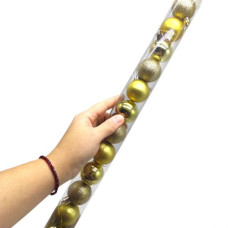 Новорічні прикраси 12 штук, діаметр - 3 см (ЗОЛОТІ)