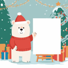 Картина по номерам "Мишка с открыткой" 20х20 см