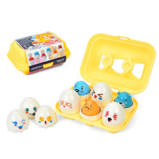 Сортер-головоломка Монтессори Яйца со смайлами DF32, 6 шт в лотке