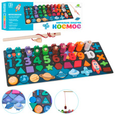 Деревянная игрушка Центр развивающий MD 1609-UA цифр, фигуры, слова укр/анг Деревянная игрушка Центр развивающий MD 1609-UA цифр, фигуры, слова укр/анг