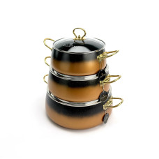 Набор кастрюль EDENBERG SD-6, 3 шт из литого алюминия 3,4/5,4/7,9 л. Ассорти (SD-6)