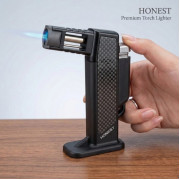 Газовая горелка Honest BCZ 484-1 с пьезоподжигом до 1300°C, для пайки и разжига Черная