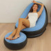 Надувной диван с пуфом Air Sofa и насосом для комфортного отдыха в ярком голубом цвете Надувной диван с пуфом Air Sofa и насосом для комфортного отдыха в ярком голубом цвете