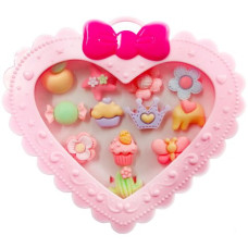 Набор детских колечек "Сердечко", 12 шт (розовый) Набор детских колечек "Сердечко", 12 шт (розовый)
