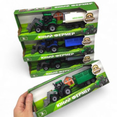 Синий трактор с прицепом Синий трактор с прицепом