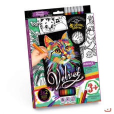 Набор креативного творчества "Бархатная раскраска фломастерами VELVET " Набор креативного творчества "Бархатная раскраска фломастерами VELVET "