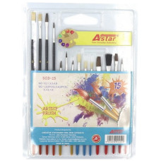 Набор художественных кистей Astar 503-15 в наборе 15 штук