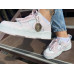 Женские кроссовки NIKE DUNK , натуральная кожа , белые с розовыми вставками