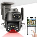 Камера наружная поворотная уличная двойная WIFI DOUL CAM Q-821 FULL-HD 4Mp Ночная сьемка Черная
