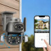 Камера наружная поворотная уличная двойная WIFI DOUL CAM Q-821 FULL-HD 4Mp Ночная сьемка Черная