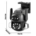 Камера наружная поворотная уличная двойная WIFI DOUL CAM Q-821 FULL-HD 4Mp Ночная сьемка Черная