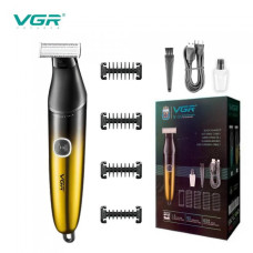 Бритва-триммер для стрижки бороды и усов VGR V-339, 4 насадки, водонепроницаемая Золотая Бритва-триммер для стрижки бороды и усов VGR V-339, 4 насадки, водонепроницаемая Золотая