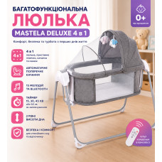 Многофункциональная люлька Mastela Deluxe 4 в 1 / Комфортная безопасная детская кроватка / для малыша с функцией качания Многофункциональная люлька Mastela Deluxe 4 в 1 / Комфортная безопасная детская кроватка / для малыша с функцией качания