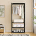 Раскладной шкаф-стеллаж RIAS YH7702-1 с полкой для обуви 170x60x36 см Black