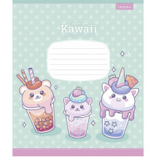 Тетрадь ученическая «Just be Kawaii» 012-3408C-1 в косую линию, 12 листов
