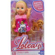 Кукла "Loleaqi" маленькая с собачкой, микс