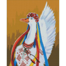 Алмазная мозаика "Патриотическая гусочка" 40х50см