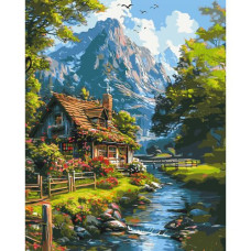 Картина по номерам "Тихая горная жизнь" 40х50 см
