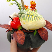 Гарбуз з декором зелений, 17х15см
