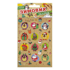 Детский набор зимних наклеек НС-В6-11-1, 2 листа, 24 наклейки Детский набор зимних наклеек НС-В6-11-1, 2 листа, 24 наклейки