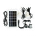 Фонарь аккумуляторный 1 LED 5 W + 22 SMD, выносная солнечная панель, выносные 2 led лампы, кабель для зарядки