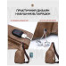 Мужская сумка бананка Jasper кросс боди барсетка с USB эко кожа коричневая