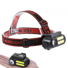 Фонарь налобный NF-611-1LM+2COB, 1x18650, ЗУ microUSB