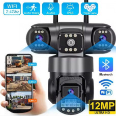 Уличная поворотная SC-28-4G камера видеонаблюдения на сим-карте V380PRO на три линзы 12MP Уличная поворотная SC-28-4G камера видеонаблюдения на сим-карте V380PRO на три линзы 12MP