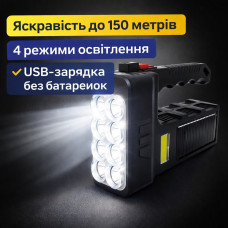 Аккумуляторный ручной светодиодный фонарик HX-8W с COB-подсветкой, USB зарядкой и несколькими режимами свечения Аккумуляторный ручной светодиодный фонарик HX-8W с COB-подсветкой, USB зарядкой и несколькими режимами свечения