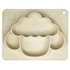 Силиконовая тарелка-коврик "Баранчик", кремовый