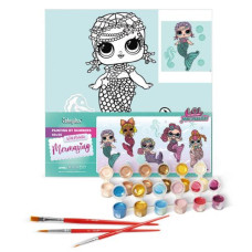 Картина по номерам с красками металлик "L.O.L. Surprise! Mermaids Merbaby" 40х40 см