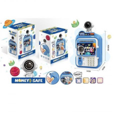 Сейф звуки, подсветки, наклейки, игрушечные деньги, в коробке