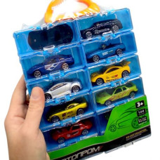 Набор металлических машин "АВТОПРОМ" (12 машинок в кейсе 26*18*3,5 см)